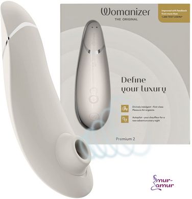 Вакуумный клиторальный стимулятор Womanizer Premium 2 Gray фото и описание