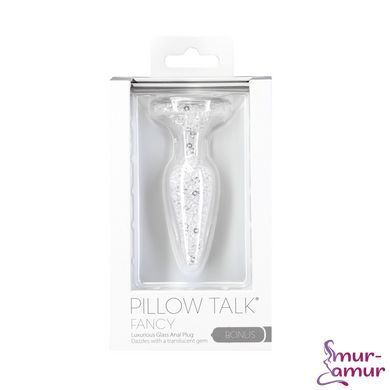 Скляна анальна пробка Pillow Talk Fancy Luxurious Glass Anal Plug, ⌀3,1см, віброкуля в подарунок