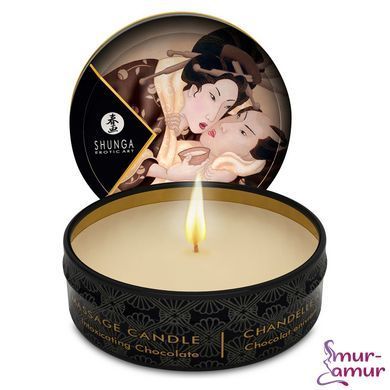 Масажна свічка Shunga Mini Massage Candle &ndash; Intoxicating Chocolate (30 мл) з афродизіаками фото і опис