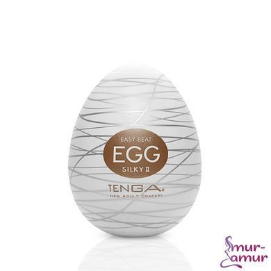Мастурбатор-яйцо Tenga Egg Silky II с рельефом в виде паутины фото и описание