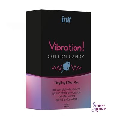 Жидкий вибратор Intt Vibration Cotton Candy (15 мл), густой гель, очень вкусный, действует до 30 мин фото и описание