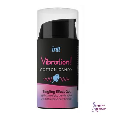 Жидкий вибратор Intt Vibration Cotton Candy (15 мл), густой гель, очень вкусный, действует до 30 мин фото и описание