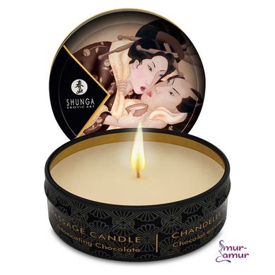 Масажна свічка Shunga Mini Massage Candle – Intoxicating Chocolate (30 мл) з афродизіаками фото і опис