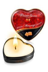 Масажна свічка сердечко Plaisirs Secrets Caramel (35 мл) фото і опис