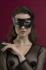 Маска на обличчя Feral Feelings - Mistery Mask, натуральна шкіра, чорна фото і опис