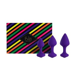 Набор силиконовых анальных пробок FeelzToys - Bibi Butt Plug Set 3 pcs Purple фото и описание