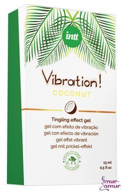 Жидкий вибратор Intt Vibration Coconut Vegan (15 мл), очень вкусный, действует до 30 минут фото и описание