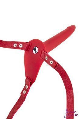 Страпон с вибрацией Fetish Tentation Vibrating Strap-On with Dildo Red фото и описание