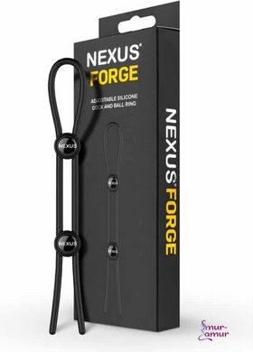 Эрекционное кольцо Nexus FORGE Double Adjustable Lasso - Black фото и описание