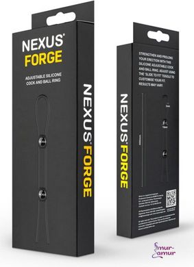 Эрекционное кольцо Nexus FORGE Double Adjustable Lasso - Black фото и описание