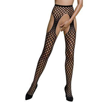 Эротические колготки-бодистокинг Passion ECO S003 black, с доступом, имитация подвязок фото и описание