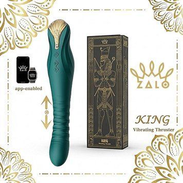 Смартвибратор-пульсатор Zalo &mdash; King Turquoise Green, кристалл Swarovski
