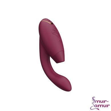 Подвійний вакуумний кліторальний стимулятор з вібрацією Womanizer Duo 2 - Bordeaux, незалежні мотори фото і опис