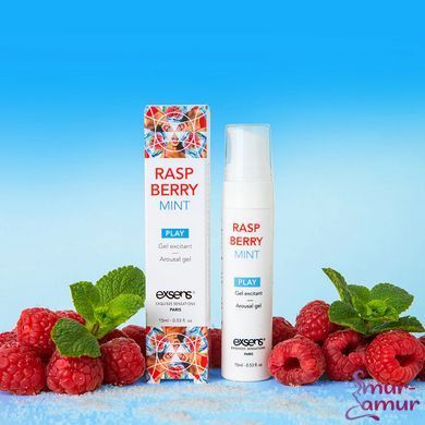 Стимулювальний гель EXSENS Kissable Raspberry Mint 15мл можна для поцілунків, охолоджувальний фото і опис