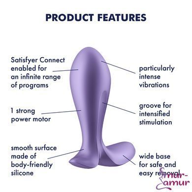 Анальна смарт-пробка з вібрацією Satisfyer Intensity Plug Purple фото і опис