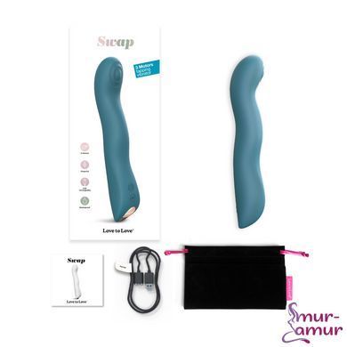 Вибратор Love To Love SWAP - TEAL ME, с пульсирующей жемчужиной для точки G, 3 мотора, гнется фото и описание