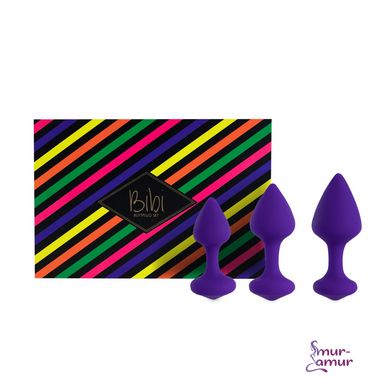 Набор силиконовых анальных пробок FeelzToys - Bibi Butt Plug Set 3 pcs Purple фото и описание