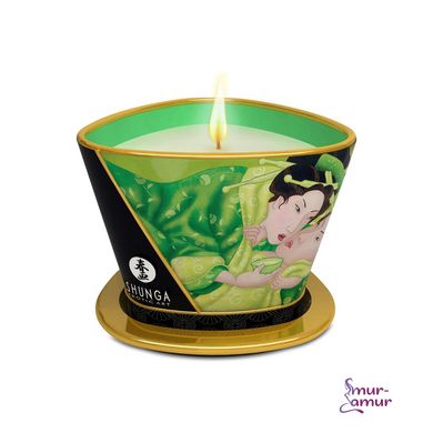 Масажна свічка Shunga Massage Candle – Exotic Green Tea (170 мл) з афродизіаками фото і опис