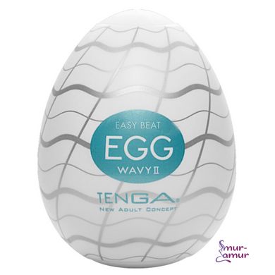 Мастурбатор-яйце Tenga Egg Wavy II з подвійним хвилястим рельєфом фото і опис