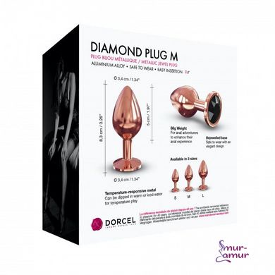 Металлическая анальная пробка с украшением в виде кристалла Dorcel - Diamond Plug M фото и описание
