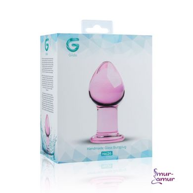 Розовая анальная пробка из стекла Gildo Pink Glass Buttplug No. 27 фото и описание