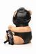 Плюшевый медвежонок HOODED Teddy Bear БДСМ в кожаном капюшоне с поводком, 23x16x12 см