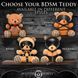 Плюшевый медвежонок HOODED Teddy Bear БДСМ в кожаном капюшоне с поводком, 23x16x12 см