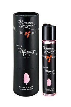 Масажна олія Plaisirs secrets Candy Floss (59 мл) з афродизіаками, їстівна, подарункове паковання фото і опис