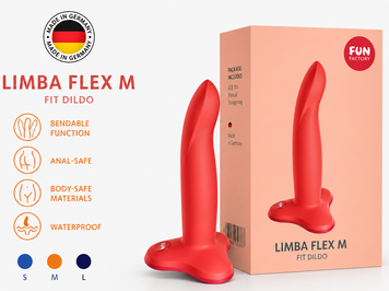 Фаллоимитатор Fun Factory LIMBA FLEX M, коралловый, гибкий, с эффектом памяти, подходит для точки G