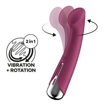 Вібратор з ротацією Satisfyer Spinning G-Spot 1 Red, плоский майданчик для стимуляції точки G фото і опис