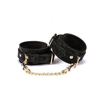 Наручники Liebe Seele Boudoir Amor Wrist Cuffs Black, соединительная цепочка на карабинах фото и описание