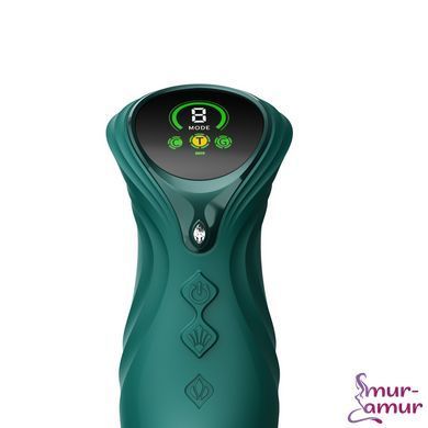 Смарт пульсатор-кролик с вибрацией Zalo Mose 2 Turquoise Green, подогрев до 42&deg;C, кристалл Swarovski