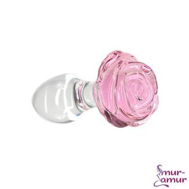 Стеклянная анальная пробка Pillow Talk Rosy Luxurious Glass Anal Plug, ⌀3,3 см, вибропуля в подарок