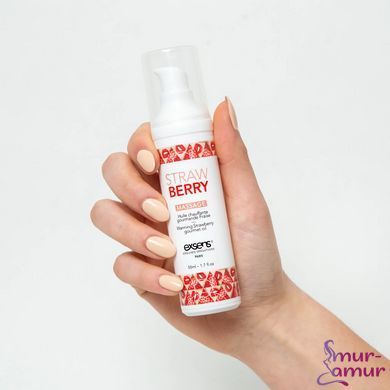 Массажное масло EXSENS Strawberry 50 мл разогревающее, без сахара, без парабенов, съедобное фото и описание
