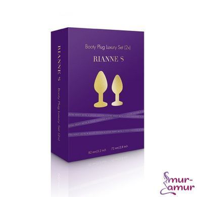 Набір металевих анальних пробок із кристалом RIANNE S &ndash; Booty Plug Luxury Set, діаметр 3 та 3,5 см