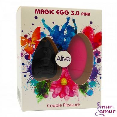 Виброяйцо Alive Magic Egg 3.0 Pink с пультом ДУ, на батарейках фото и описание