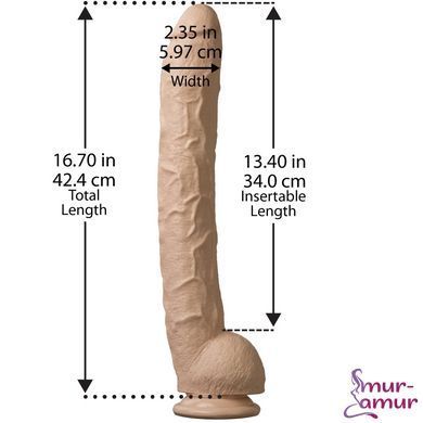 Фаллоимитатор Doc Johnson Dick Rambone Cock White (в ПЭ пакете!), диаметр 6см, длина 42см, ПВХ