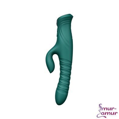 Смарт пульсатор-кролик с вибрацией Zalo Mose 2 Turquoise Green, подогрев до 42&deg;C, кристалл Swarovski