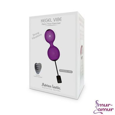 Вагинальные шарики с вибрацией Adrien Lastic Kegel Vibe Purple, диаметр 3,7см фото и описание