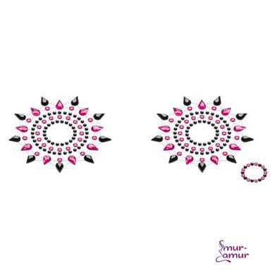 Пэстис из кристаллов Petits Joujoux Gloria set of 2 - Black/Pink, украшение на грудь фото и описание