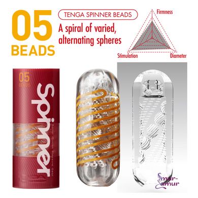 Мастурбатор Tenga Spinner Beads с упругой стимулирующей спиралью внутри фото и описание