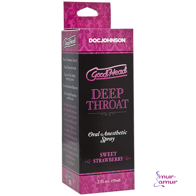 Спрей для мінету Doc Johnson GoodHead DeepThroat Spray - Sweet Strawberry 59 мл для глибокого мінету фото і опис
