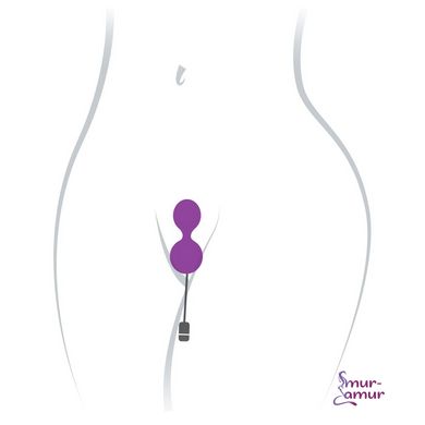 Вагинальные шарики с вибрацией Adrien Lastic Kegel Vibe Purple, диаметр 3,7см фото и описание