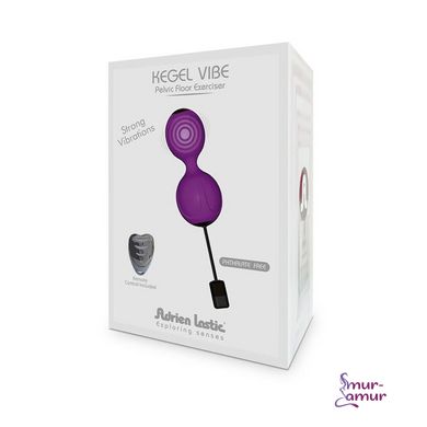 Вагинальные шарики с вибрацией Adrien Lastic Kegel Vibe Purple, диаметр 3,7см фото и описание