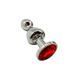 Металлическая анальная пробка Wooomy Lollypop Double Ball Metal Plug Red S диам. 2,8 см, длина 8,5см