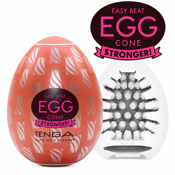 Мастурбатор-яйце Tenga Egg Cone, щільний TPE, пробник лубриканту 5 мл фото і опис
