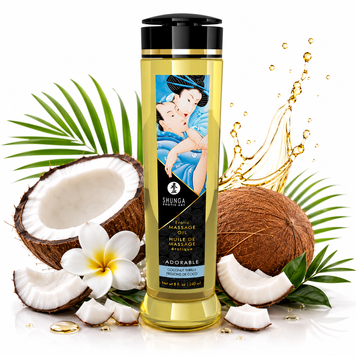 Массажное масло Shunga Adorable &ndash; Coconut thrills (240 мл) натуральное увлажняющее фото и описание