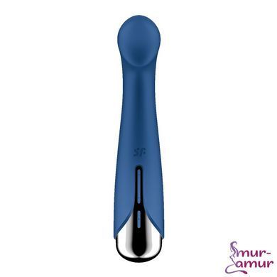 Вибратор с ротацией Satisfyer Spinning G-Spot 1 Blue, плоская площадка для стимуляции точки G фото и описание