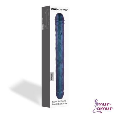 Фаллоимитатор двойной Strap-On-Me DOUBLE DONG REALISTIC DILDO - SNAKY METALLIC COLOR