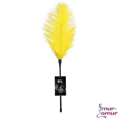 Щекоталка со страусиным пером Art of Sex &ndash; Feather Tickler, желтая фото и описание